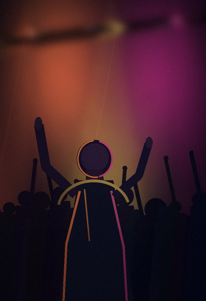 Golden dance scene